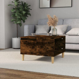 Vidaxl Coffee Table Smoked Oak 55X55X36.5 Cm Engineered Wood - thumbnail 1