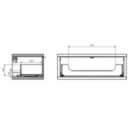 Affine 1100mm Double Countertop Bathroom Vanity Unit Fluted Basin Sink Wall Hung Oak - thumbnail 8