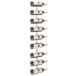 Walplus Wall-Mounted Wine Rack For 9 Bottles White Iron - thumbnail 3