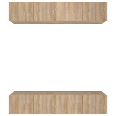 Berkfield Classic Tv Cabinets 4 Pcs Sonoma Oak 80X30X30 Cm Engineered Wood - image 1