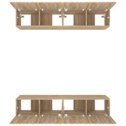 Berkfield Classic Tv Cabinets 4 Pcs Sonoma Oak 80X30X30 Cm Engineered Wood - thumbnail 6