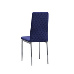 Mihomeuk Allie Set Of 6 Blue Plush Velvet Dining Chairs With Steel Legs - thumbnail 5