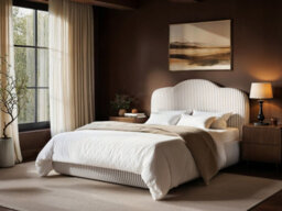 Solace+Co Skylynn Cloud Ottoman Double Bed Brown