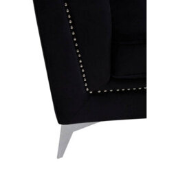 Orsina Black Velvet Chair, Comfortable Velvet Desk Chair, Backrest Velvet Armchair, Cozy Armchair - thumbnail 8