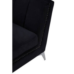 Orsina Black Velvet Chair, Comfortable Velvet Desk Chair, Backrest Velvet Armchair, Cozy Armchair - thumbnail 6