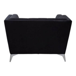 Orsina Black Velvet Chair, Comfortable Velvet Desk Chair, Backrest Velvet Armchair, Cozy Armchair - thumbnail 4