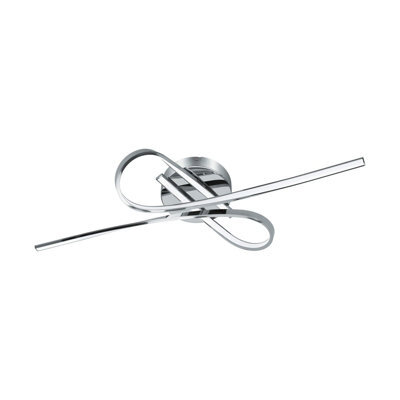 Stylish Flush Ceiling Light With Chrome Finish And White Shade - Led Bulbs Included - image 1