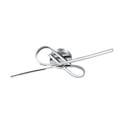 Stylish Flush Ceiling Light With Chrome Finish And White Shade - Led Bulbs Included