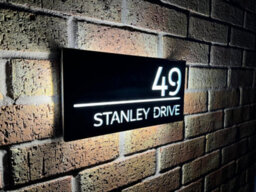 One Of A Kind Design Uk Illuminated Led House Sign 85 Leds, Waterproof Address Light, Auto On/off, 305X155mm - Black - thumbnail 3