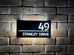 One Of A Kind Design Uk Illuminated Led House Sign 85 Leds, Waterproof Address Light, Auto On/off, 305X155mm - Black - thumbnail 1
