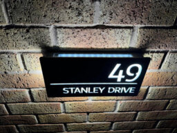 One Of A Kind Design Uk Illuminated Led House Sign 85 Leds, Waterproof Address Light, Auto On/off, 305X155mm - Black - thumbnail 5