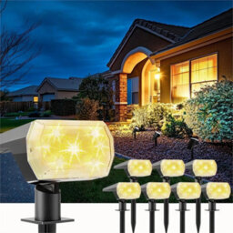 8 Pcs Solar Spot Lights 64Led Garden Outdoor Pathway Stake Lamps Driveway Pool 3 Modes