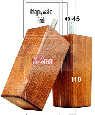 L&F 4X Replacement Furniture Legs Solid Wood 110mm High Sofas Chairs Settee Cabinets Legs M8 Tsp2055 - image 1