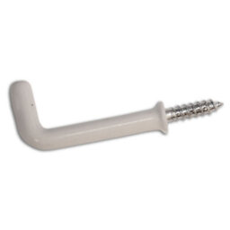 Square Dresser Hook Shouldered 25mm (1 Inch) White Pvc Coated Pack Of 100