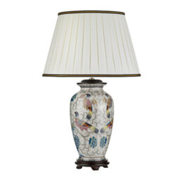 Elegant Ivory Table Lamp With Black And Gold Shade - Led E27 60W