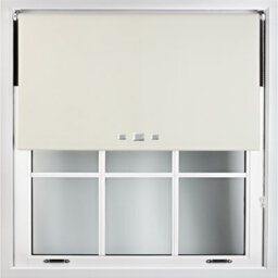 Furnished Blackout Roller Blinds With Triple Square Eyelets And Metal Fittings- Cream Trimmable (W)130Cm (L)210Cm