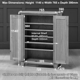 The Furniture Market Cheshire Oak Shoe Storage Cupboard - thumbnail 7