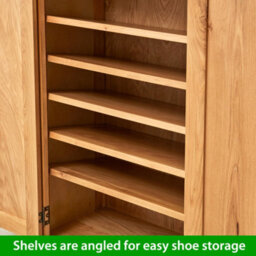 The Furniture Market Cheshire Oak Shoe Storage Cupboard - thumbnail 6
