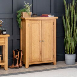 The Furniture Market Cheshire Oak Shoe Storage Cupboard - thumbnail 3