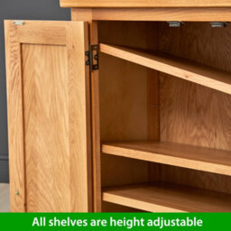 The Furniture Market Cheshire Oak Shoe Storage Cupboard - thumbnail 5