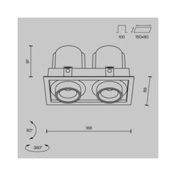 Luminosa Lighting Luminosa Hidden Twin Recessed Downlight White 3000K 1450Lm - thumbnail 2