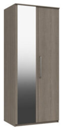 Rochester 2 Door Robe With Mirror - Grey Oak On Express Delivery And Ready Assembled - thumbnail 1