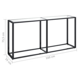 Berkfield Console Table Transparent 160X35X75.5Cm Tempered Glass - thumbnail 6