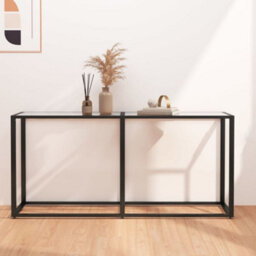 Berkfield Console Table Transparent 160X35X75.5Cm Tempered Glass