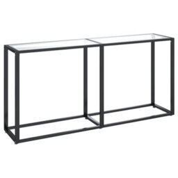 Berkfield Console Table Transparent 160X35X75.5Cm Tempered Glass - thumbnail 2