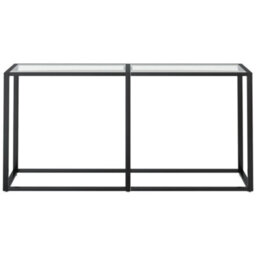 Berkfield Console Table Transparent 160X35X75.5Cm Tempered Glass - thumbnail 3