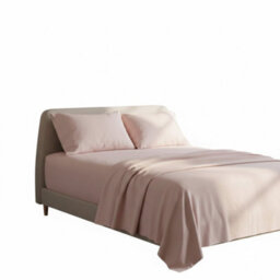 Soft Plain Brushed Cotton Fitted Flat Sheet Matching Pillowcases Set Pink - thumbnail 2