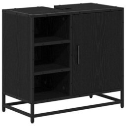 Walplus Bathroom Sink Cabinet Black Oak 65 X 33 X 60 Cm Engineered Wood - thumbnail 2