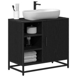 Walplus Bathroom Sink Cabinet Black Oak 65 X 33 X 60 Cm Engineered Wood - thumbnail 3