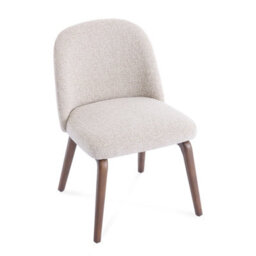 Hearthwood Set Of 2 Beige Bouclé Dining Chairs With Walnut Effect Ash Solid Wood Frame - thumbnail 6