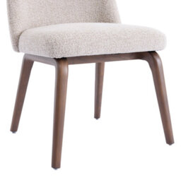 Hearthwood Set Of 2 Beige Bouclé Dining Chairs With Walnut Effect Ash Solid Wood Frame - thumbnail 7