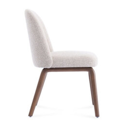 Hearthwood Set Of 2 Beige Bouclé Dining Chairs With Walnut Effect Ash Solid Wood Frame - thumbnail 3
