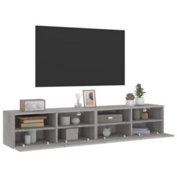 Berkfield Durable Tv Wall Cabinets 2 Pcs Grey Sonoma 80X30X30 Cm Engineered Wood - thumbnail 6