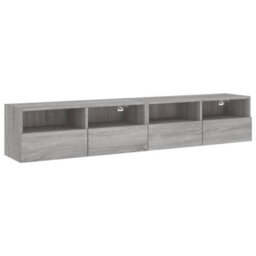 Berkfield Durable Tv Wall Cabinets 2 Pcs Grey Sonoma 80X30X30 Cm Engineered Wood - thumbnail 1