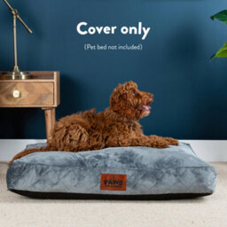 Slumberdown Medium Dog Bed Zipped Removable & Washable Microfleece Velour Replacement/spare Cover With Anti Slip Bottom Grey - thumbnail 4