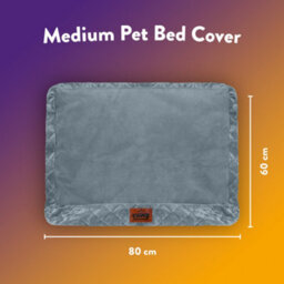 Slumberdown Medium Dog Bed Zipped Removable & Washable Microfleece Velour Replacement/spare Cover With Anti Slip Bottom Grey - thumbnail 3