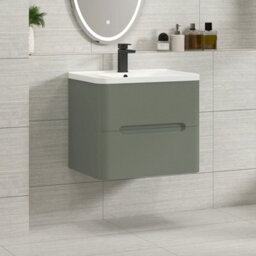 Royal Bathrooms Venice 600mm Sage Green Wall Hung Vanity Unit 2 Drawer With Ceramic Basin - thumbnail 6