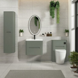 Royal Bathrooms Venice 600mm Sage Green Wall Hung Vanity Unit 2 Drawer With Ceramic Basin - thumbnail 4