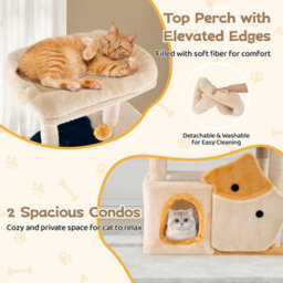 Costway 159 Cm Cat Tree For Indoor Kittens  Multi-Level Pet Climbing Stand W/ 2 Condos - thumbnail 5