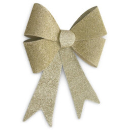 SNOW WHITE Large Gold Tinsel Christmas Bow Gold Tinsel Door Tree Bow Decoration 49Cm - thumbnail 6