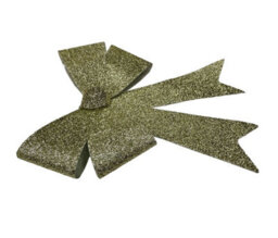 SNOW WHITE Large Gold Tinsel Christmas Bow Gold Tinsel Door Tree Bow Decoration 49Cm - thumbnail 4