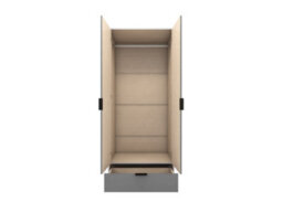 Seconique Madrid 2 Door 1 Drawer Mirrored Wardrobe In Grey And White Gloss Finish - thumbnail 3