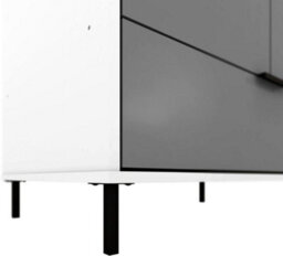 Seconique Madrid 2 Door 1 Drawer Mirrored Wardrobe In Grey And White Gloss Finish - thumbnail 6