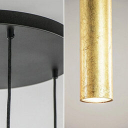 Luminosa Lighting Luminosa Calypso Cluster Pendant Ceiling Light Black, Gold Amber, Gold Glass Shade 3X E27/gu10 - thumbnail 3