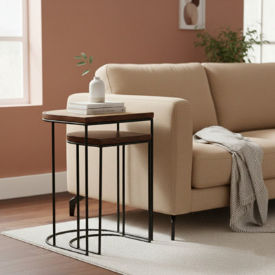 Giselle Wood & Metal Nest Of 2 Table - image 1