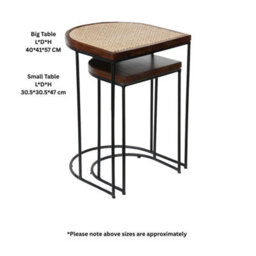 Giselle Wood & Metal Nest Of 2 Table - thumbnail 9